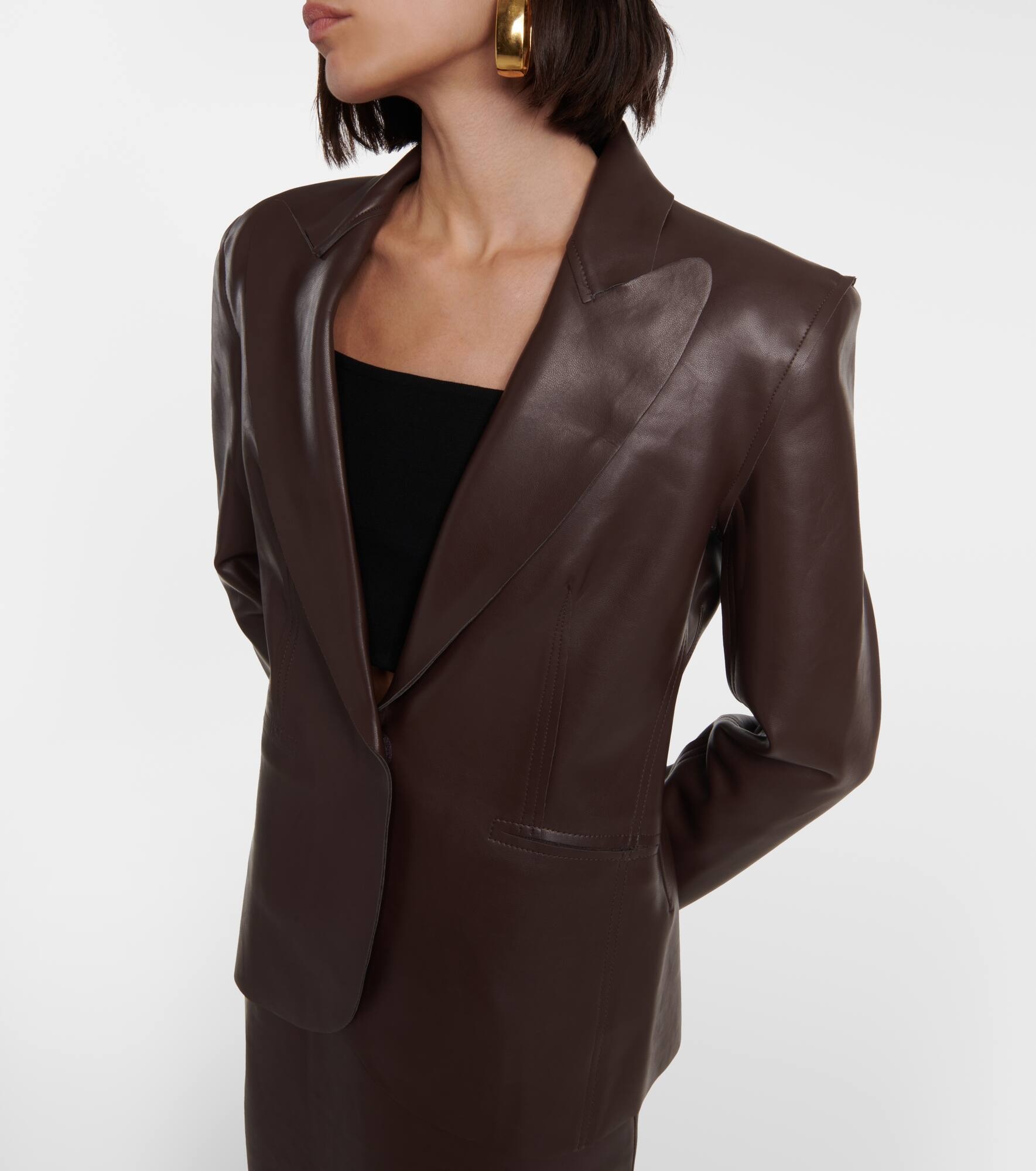 Faux leather blazer - 6