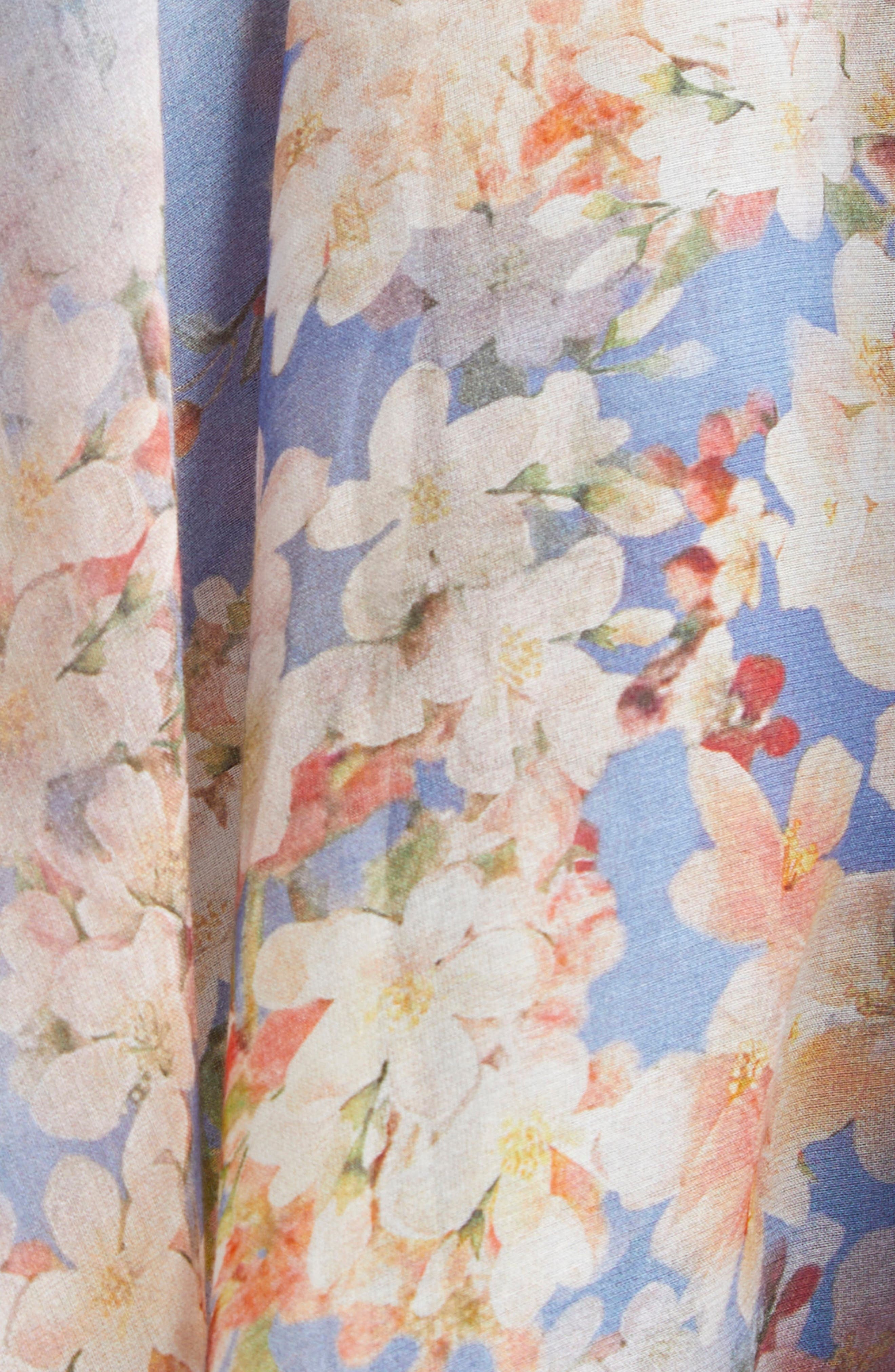 Zimmermann Cascadian Tiered Georgette Maxi Dress in Blue Botanical Floral at Nordstrom - 6