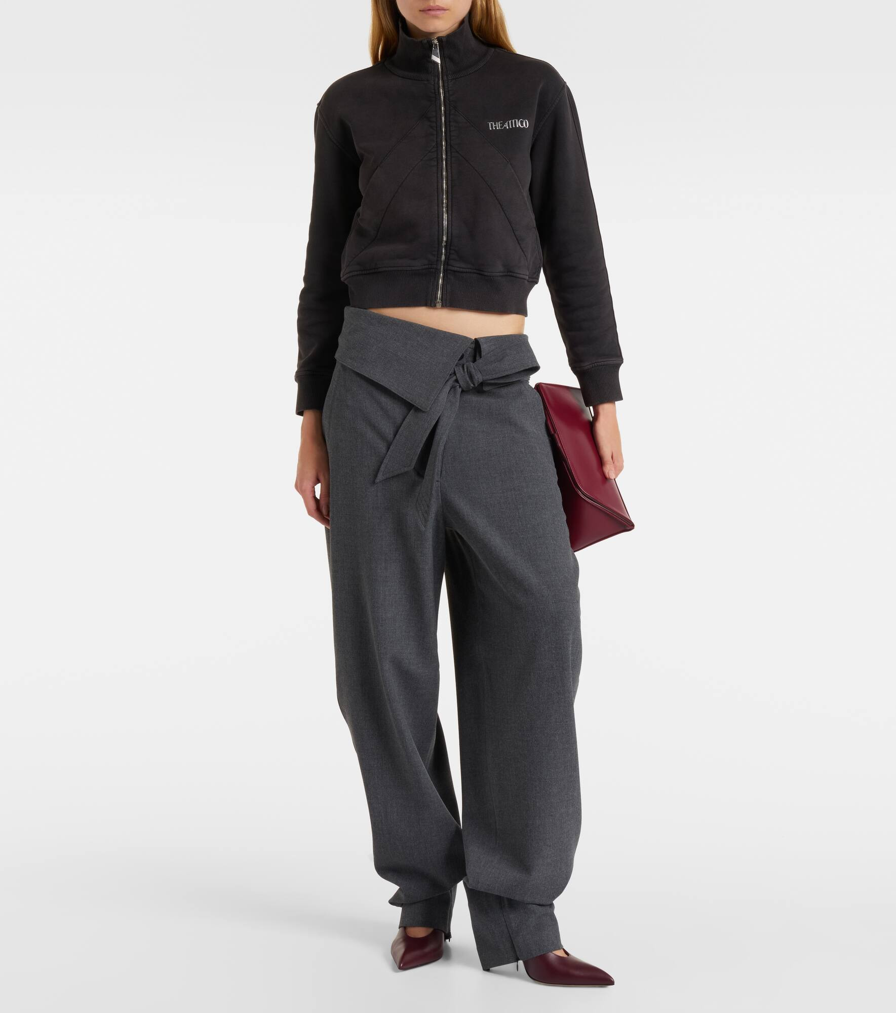Cropped cotton track jacket - 2