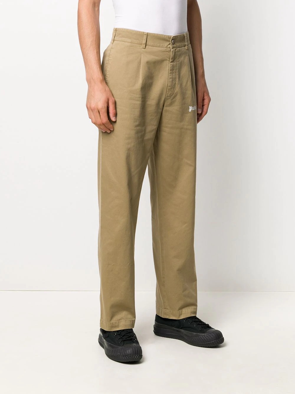 logo-print straight-leg chinos - 3