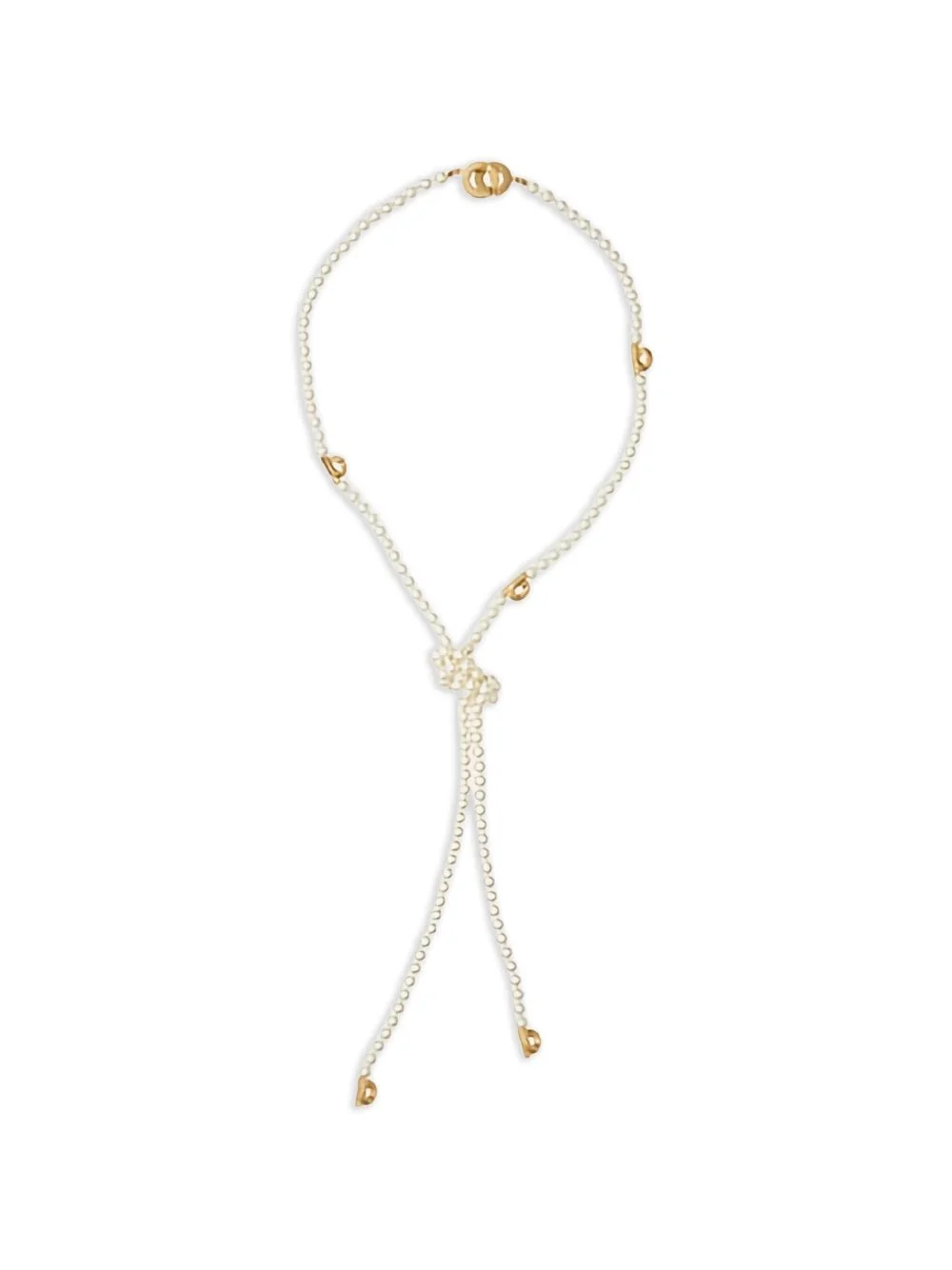 central-knot glass-pearl necklace - 1