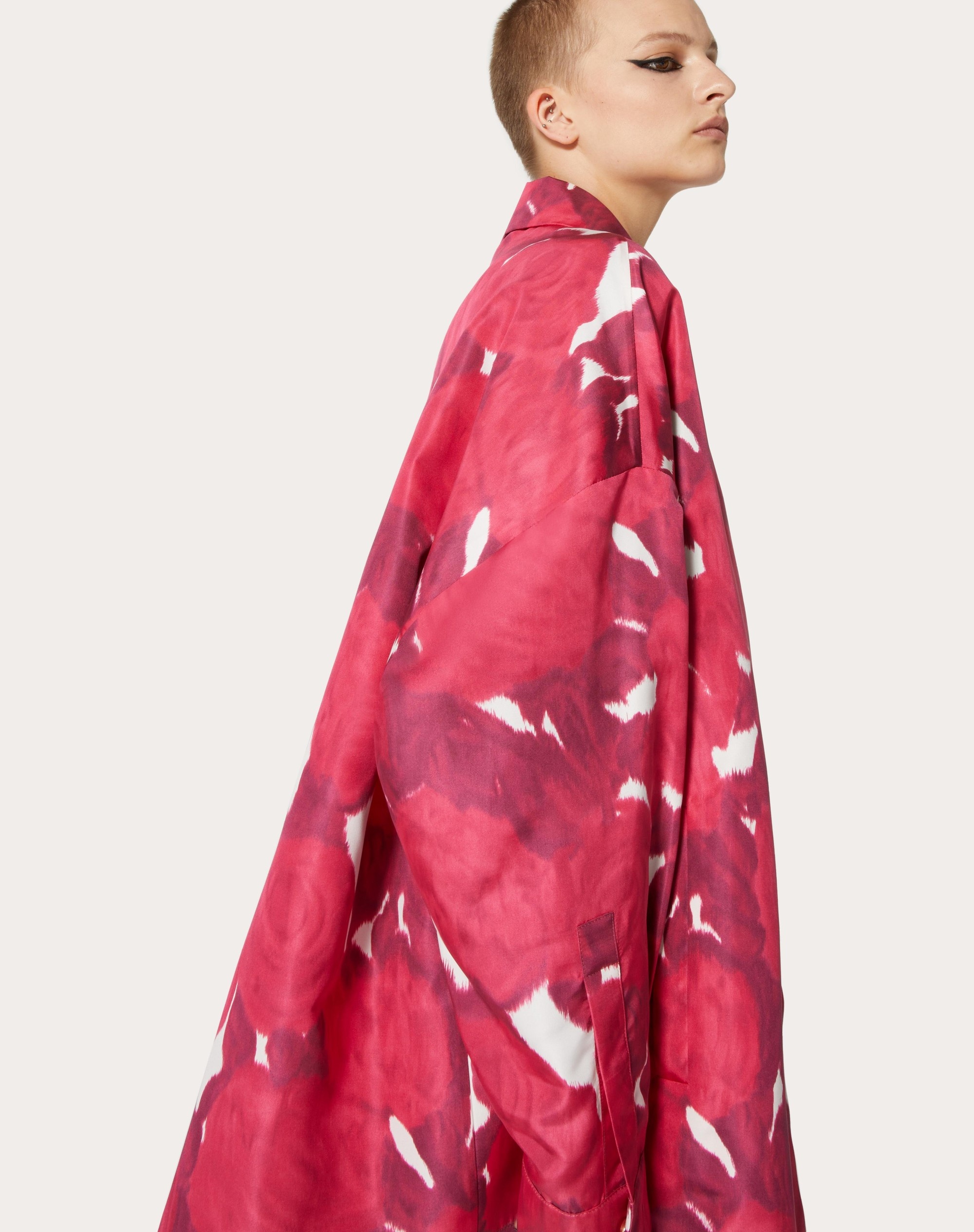 VALENTINO ROSE MOIRE' FAILLE PEA COAT - 5