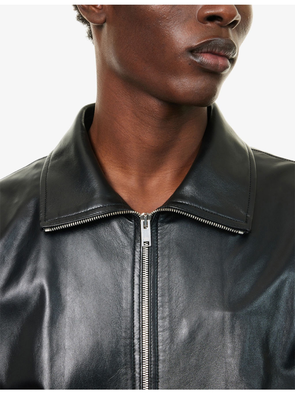 Blouson-Sleeve Regular-Fit Nappa-Leather Jacket - 5