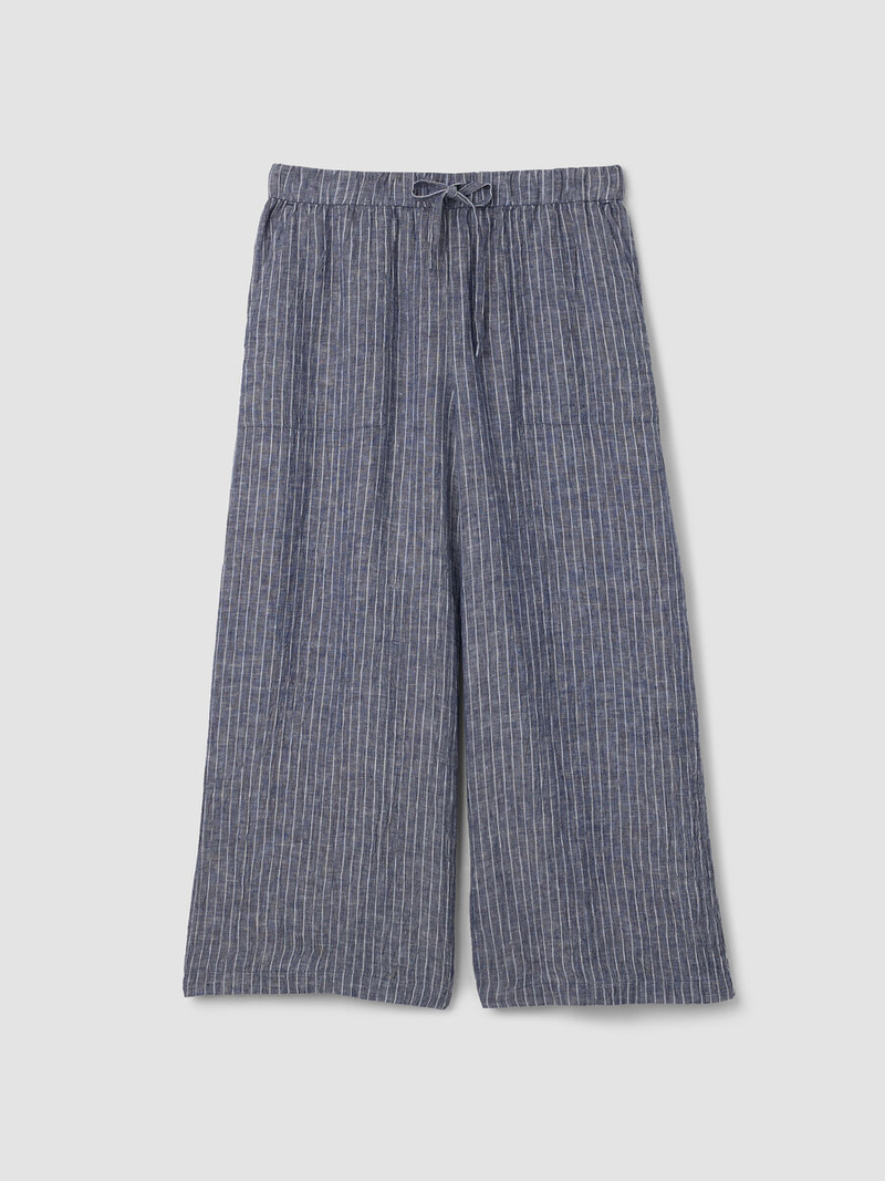 Puckered Organic Linen Wide-Leg Pant 1