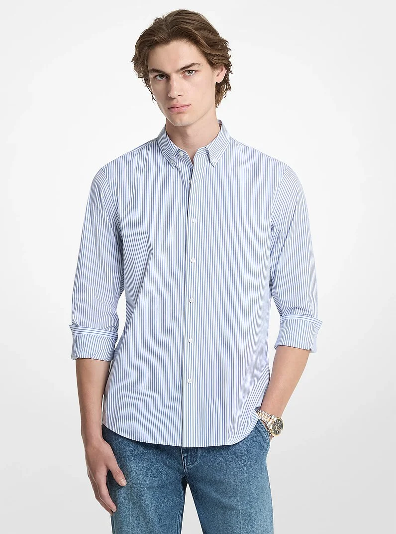 Striped Stretch Cotton Shirt - 1