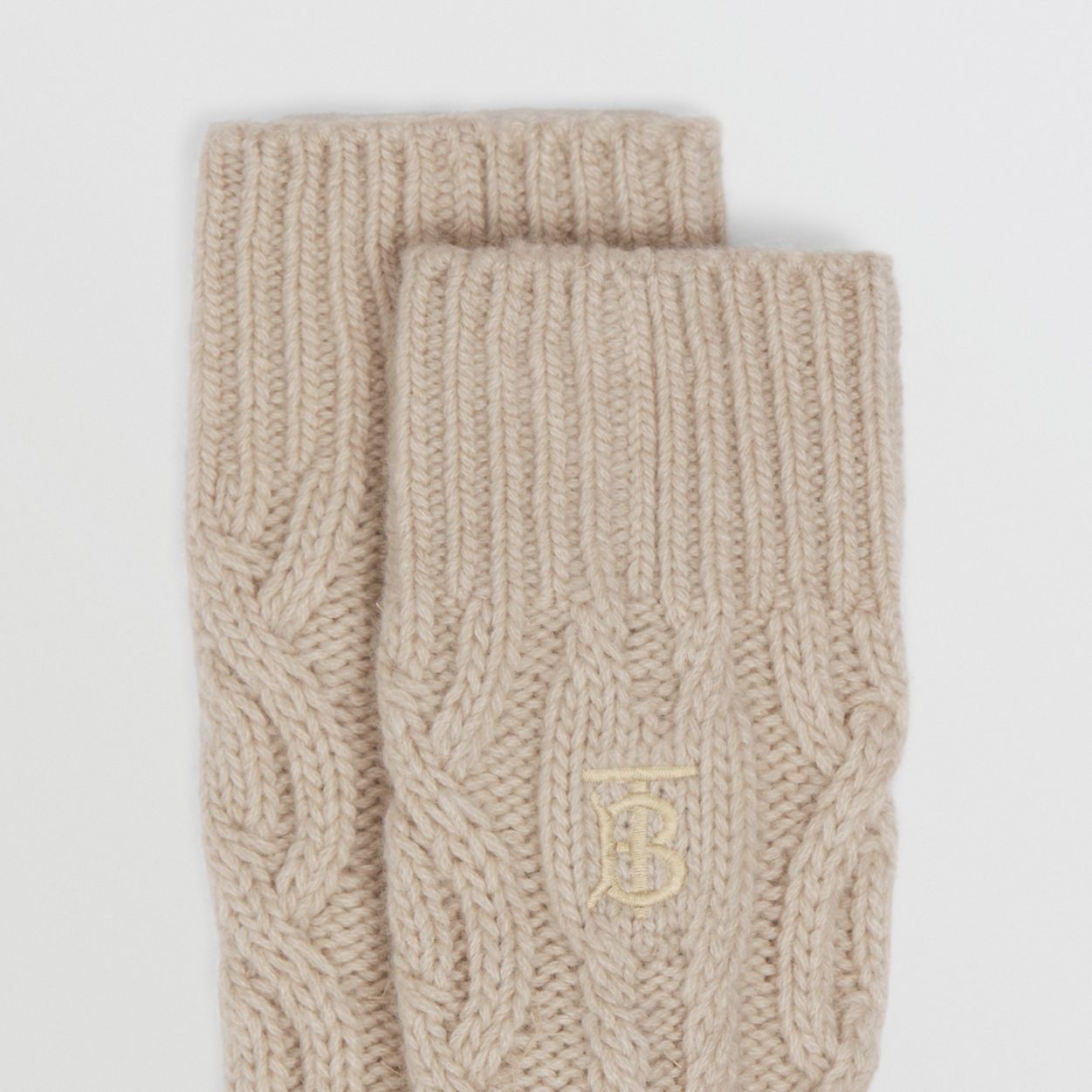 Cable Knit Cashmere Blend Socks - 2