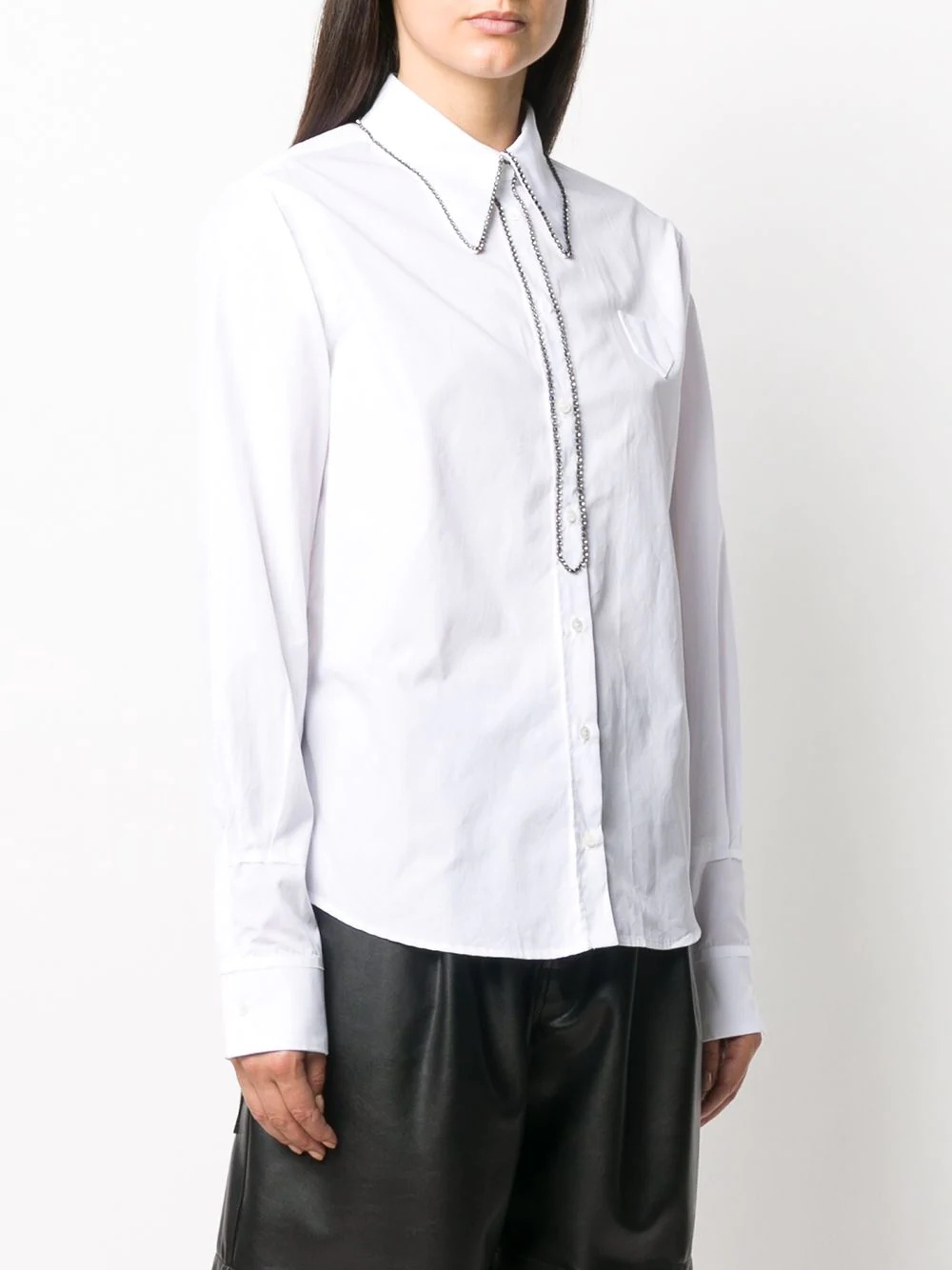 crystal embellished poplin shirt - 3