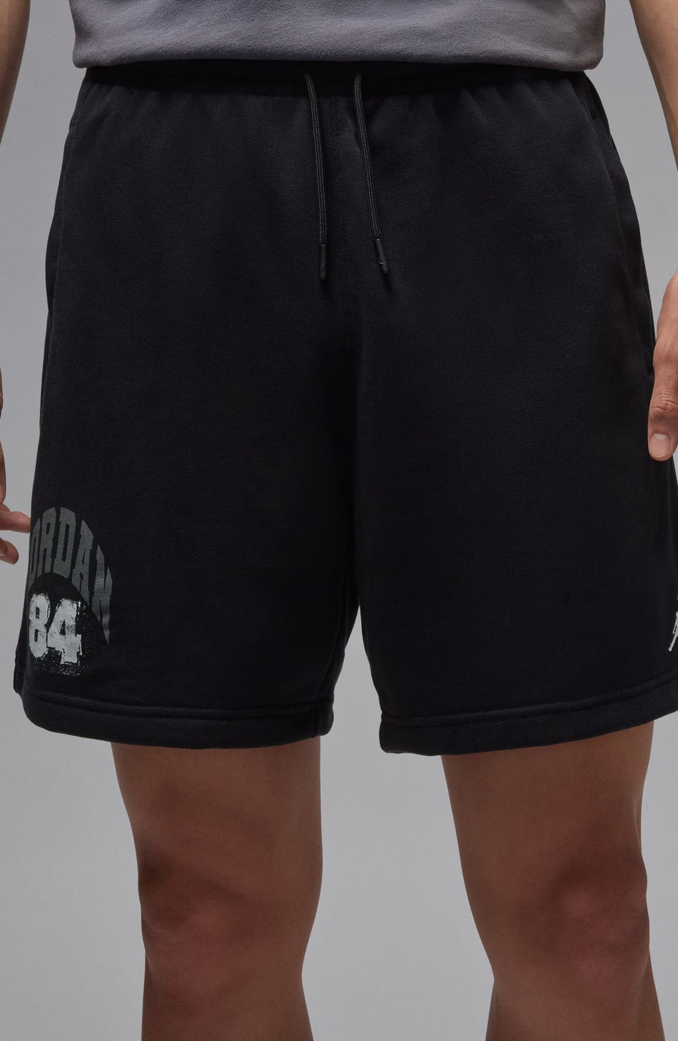 Jordan Collegiate Fleece Shorts in Black/Sail at Nordstrom - 8
