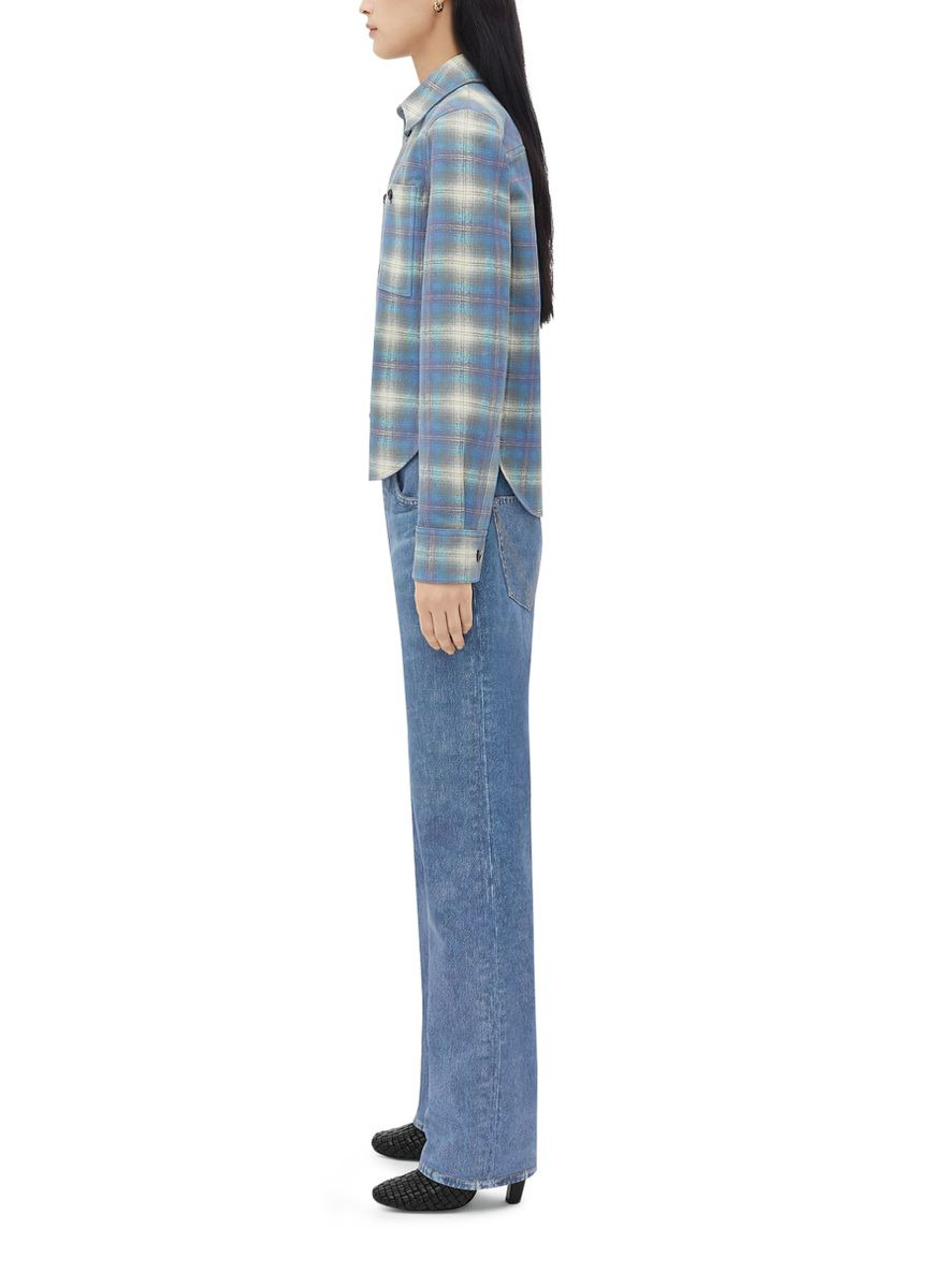Flannel-Printed Leather Shirt - 5