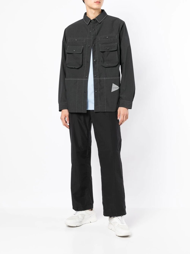 and Wander logo-print shirt jacket outlook