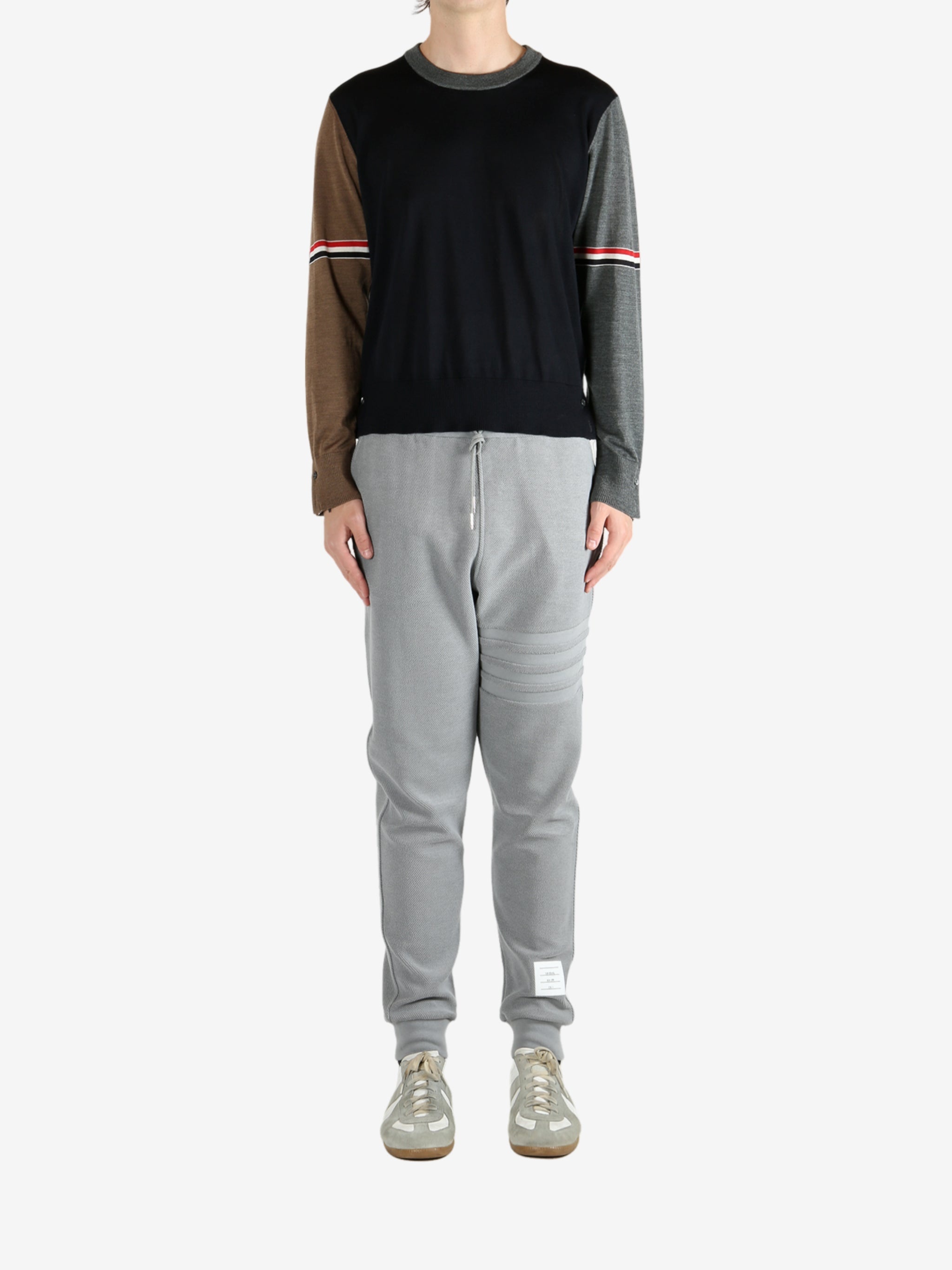 THOM BROWNE - Men Fun Mix Jersey Stitch Relaxed Fit Crew Neck Knitwear - 4