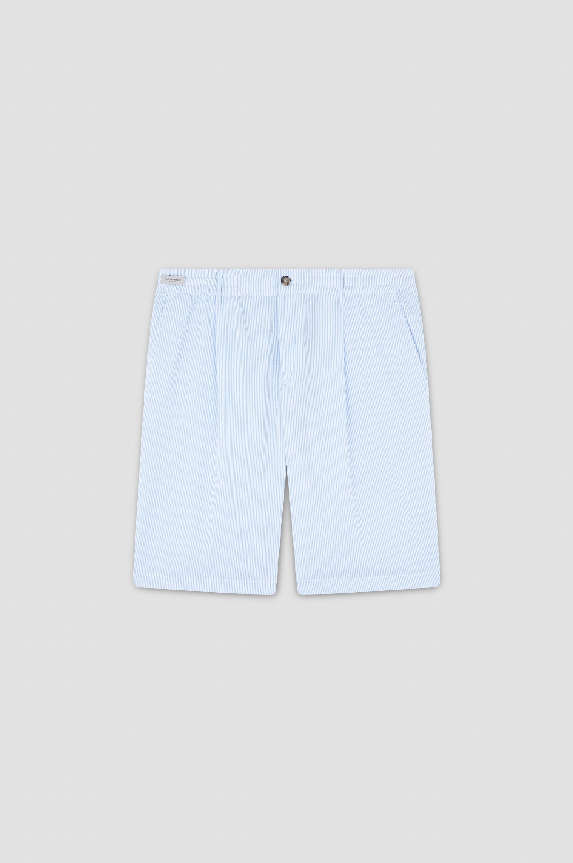 SEERSUCKER COTTON BERMUDA SHORTS - 1