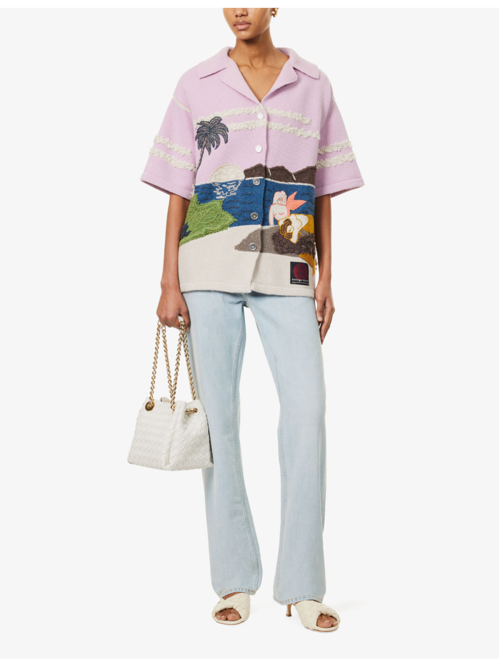 Graphic-intarsia camp-collar wool shirt - 2