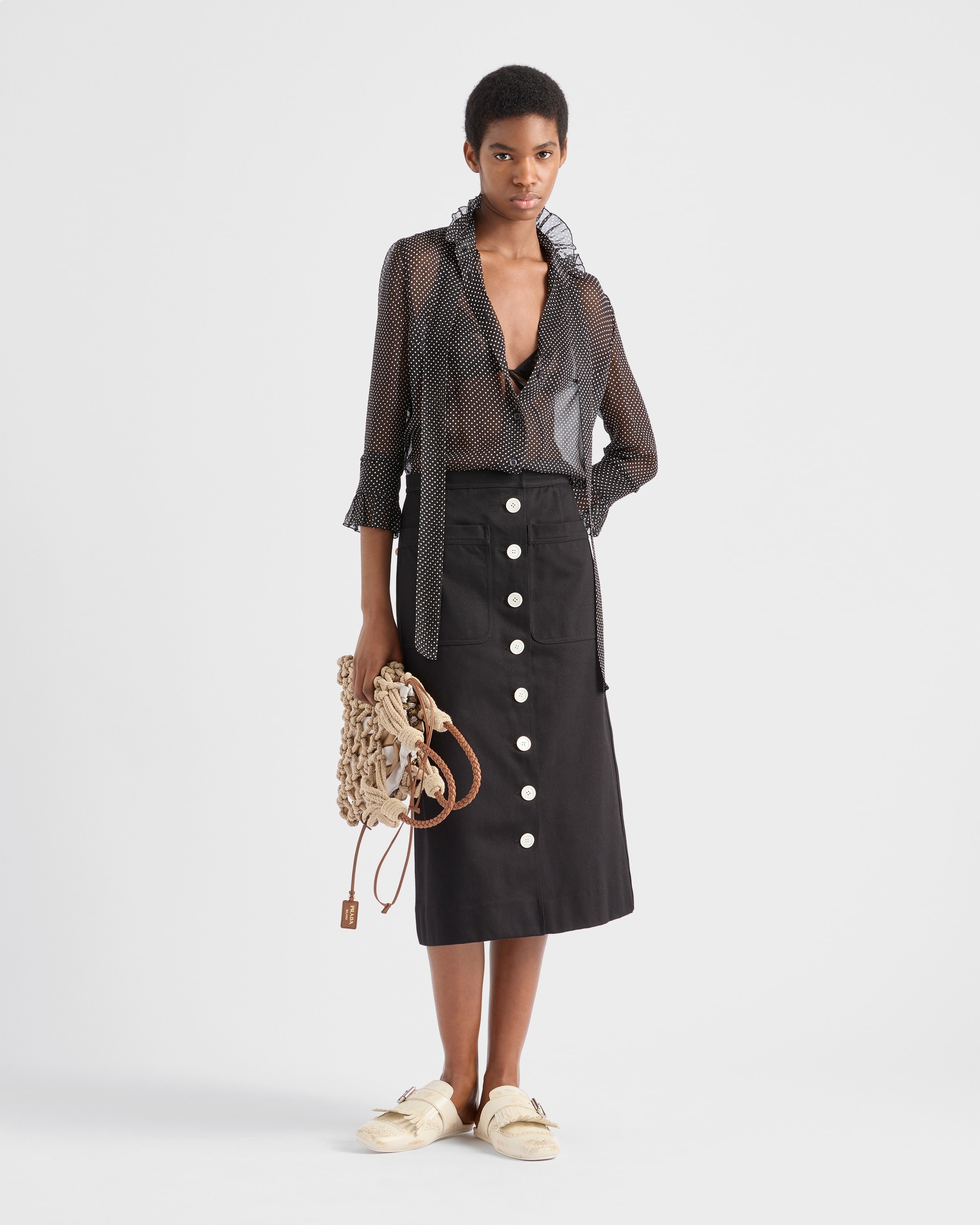 Polka-dot silk chiffon shirt - 2