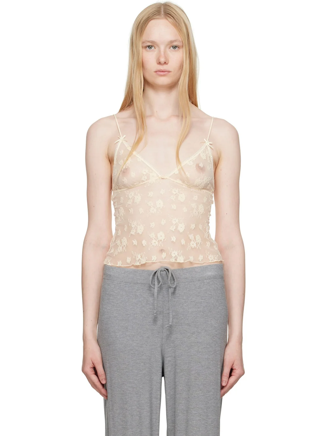 SSENSE Exclusive Yellow Spring Intimates Triangle Camisole - 1