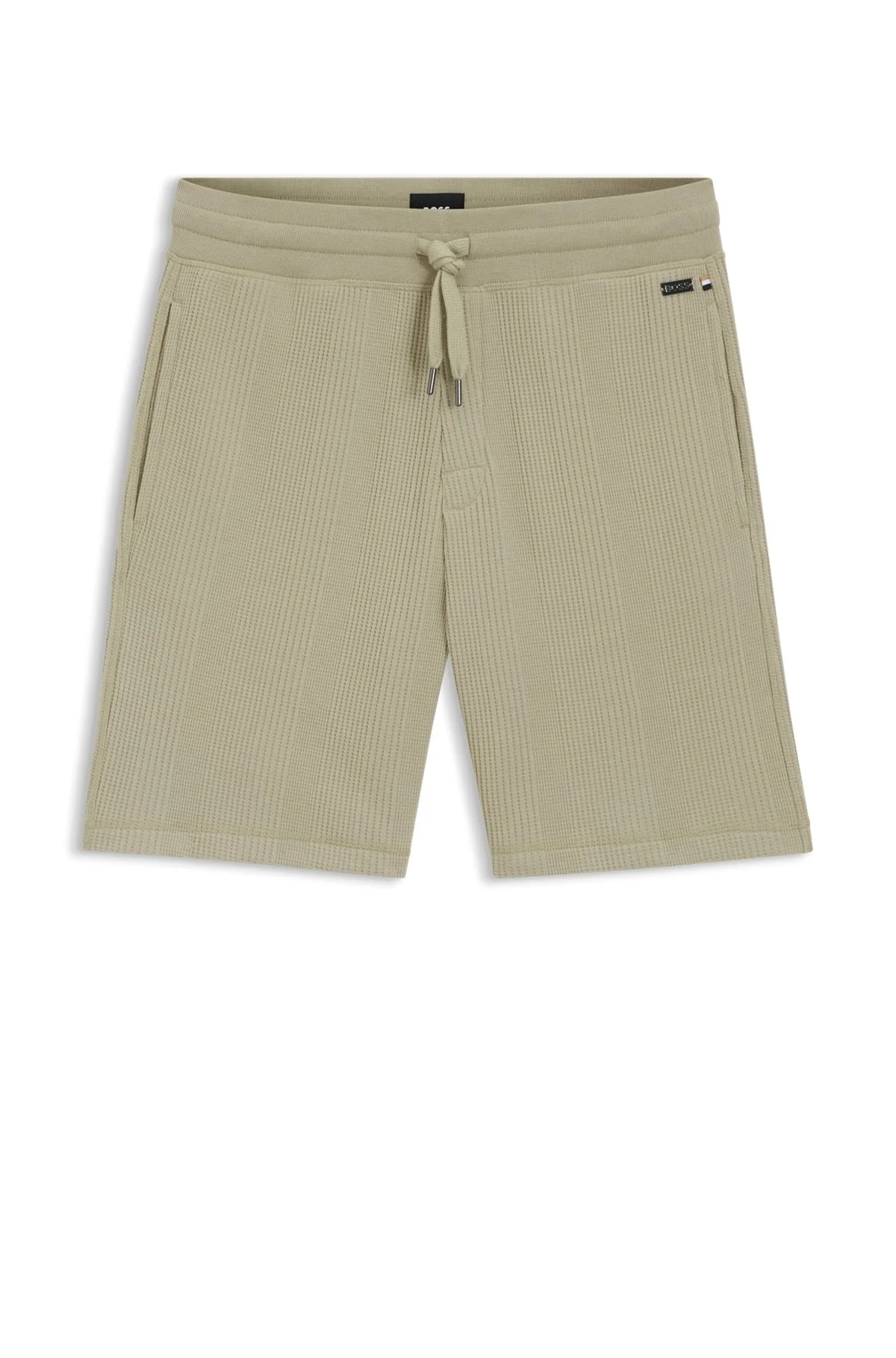 COTTON-BLEND SHORTS WITH WAFFLE TEXTURE - 1