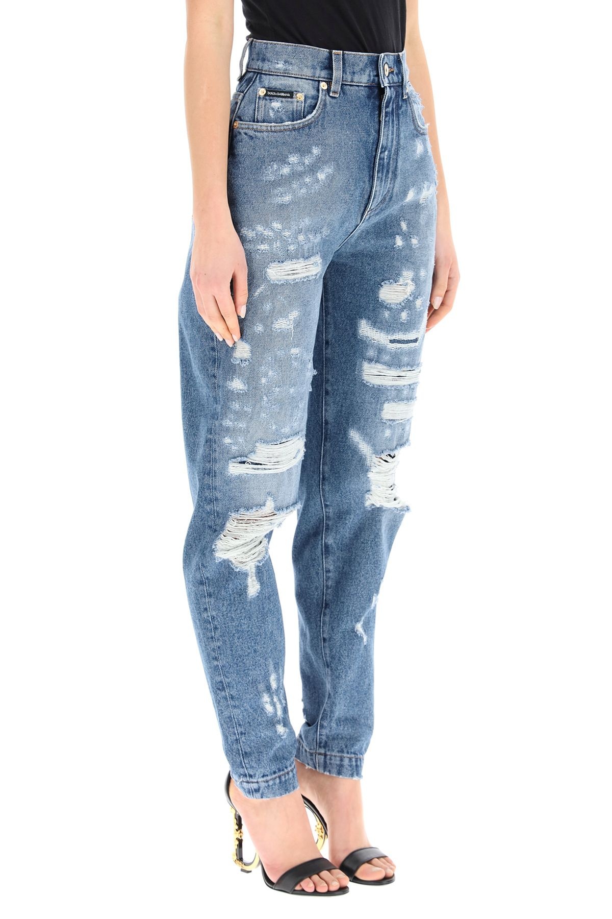 AMBER JEANS IN DESTROYED DENIM - 3