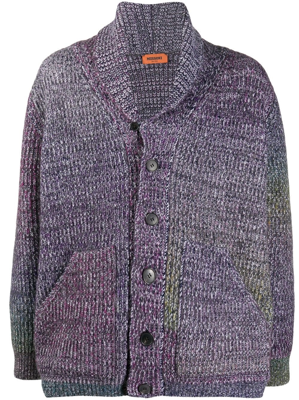 mottled wool knit cardigan - 1