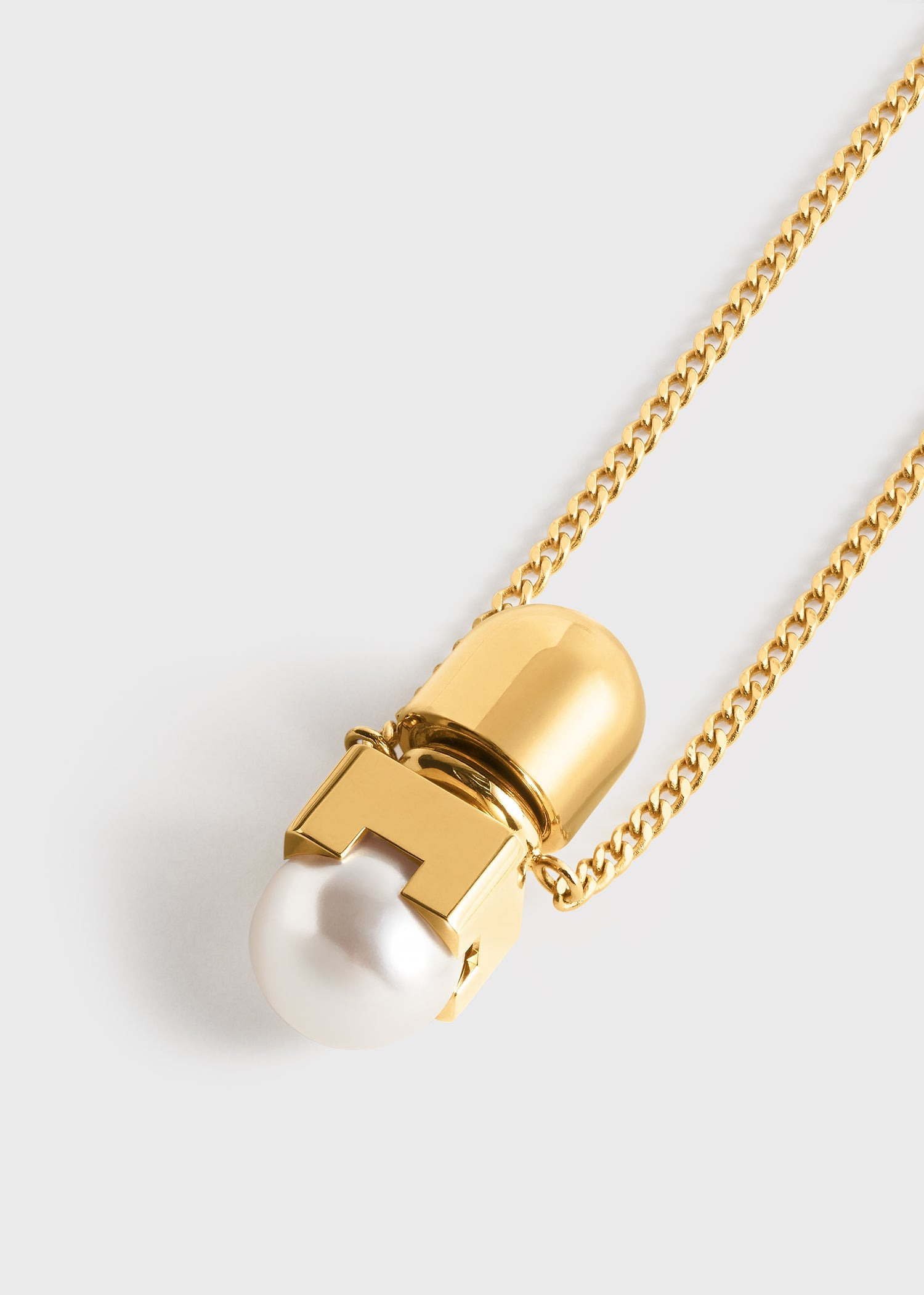 Long faux pearl necklace white - 5
