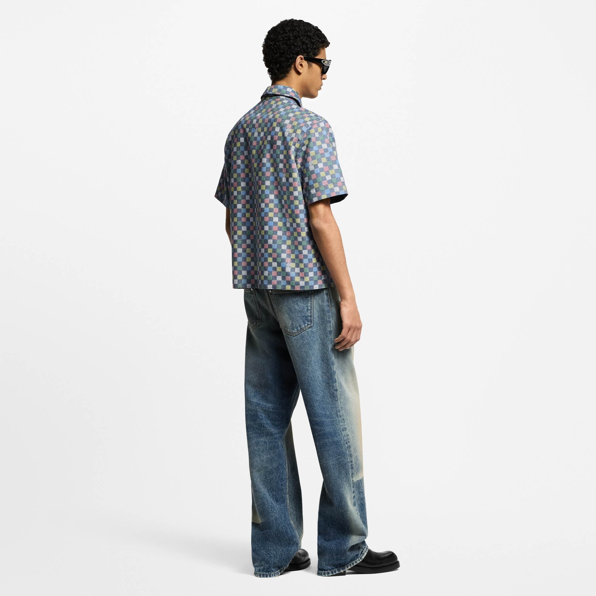 Damier Chambray Short-Sleeved Shirt - 3