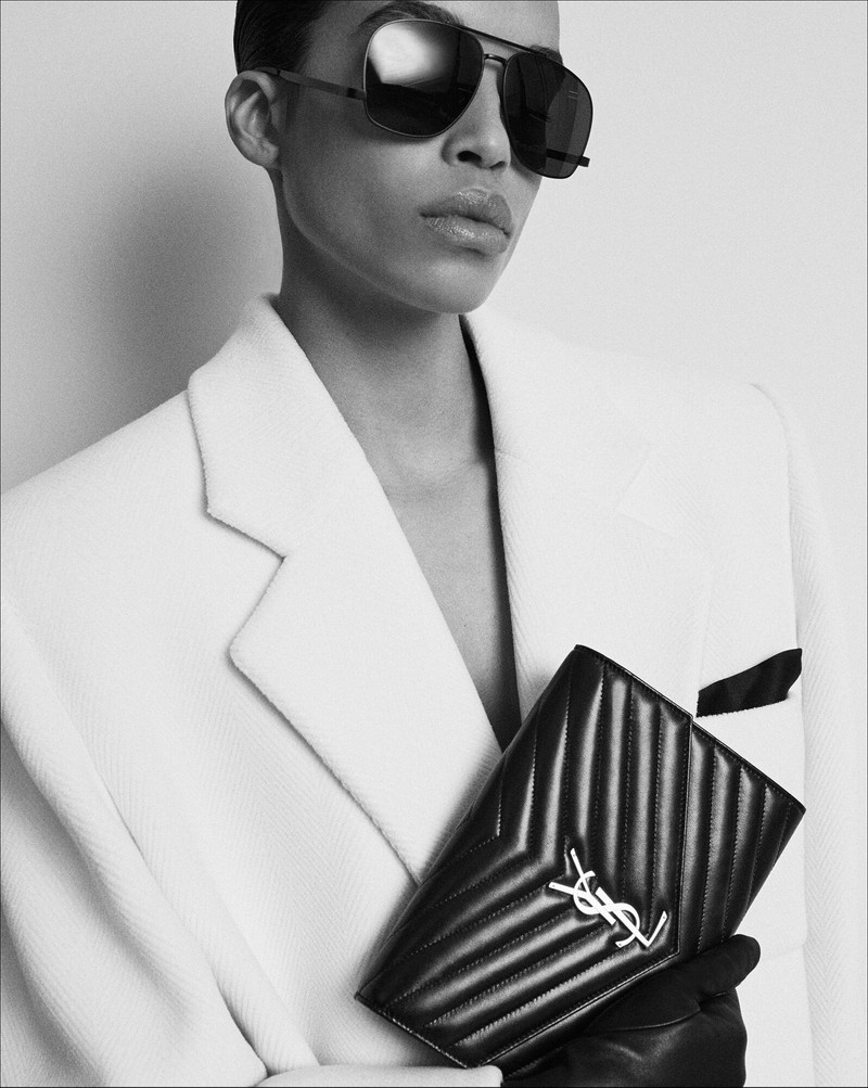 SAINT LAURENT cassandre matelassé flap pouch in lambskin outlook