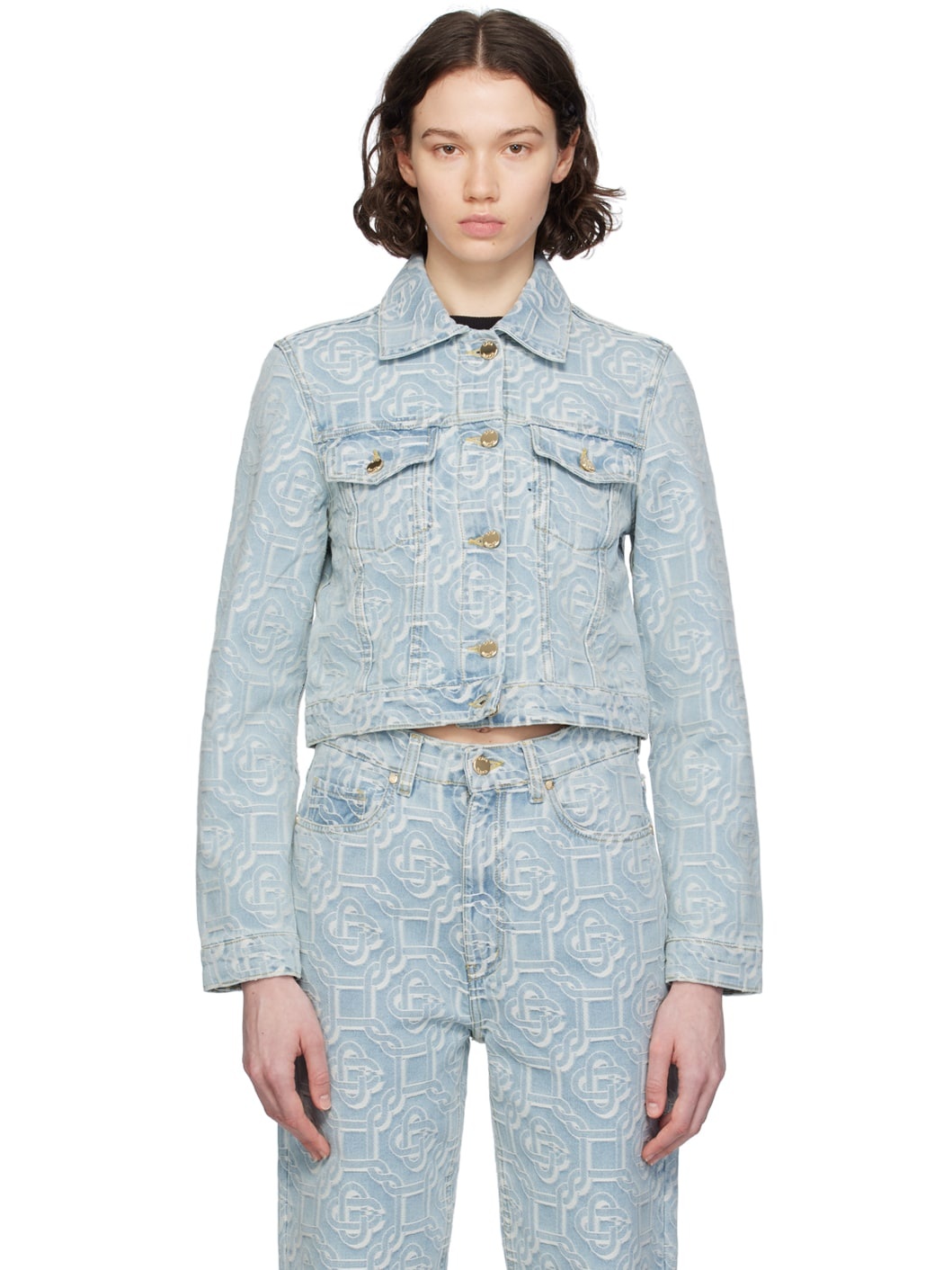 Blue Button Denim Jacket - 1