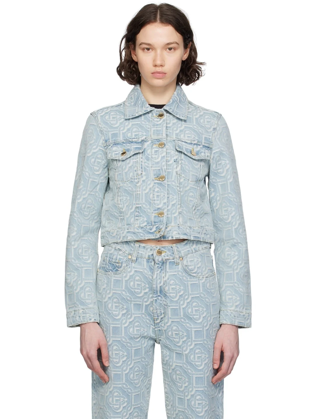 Blue Button Denim Jacket - 1