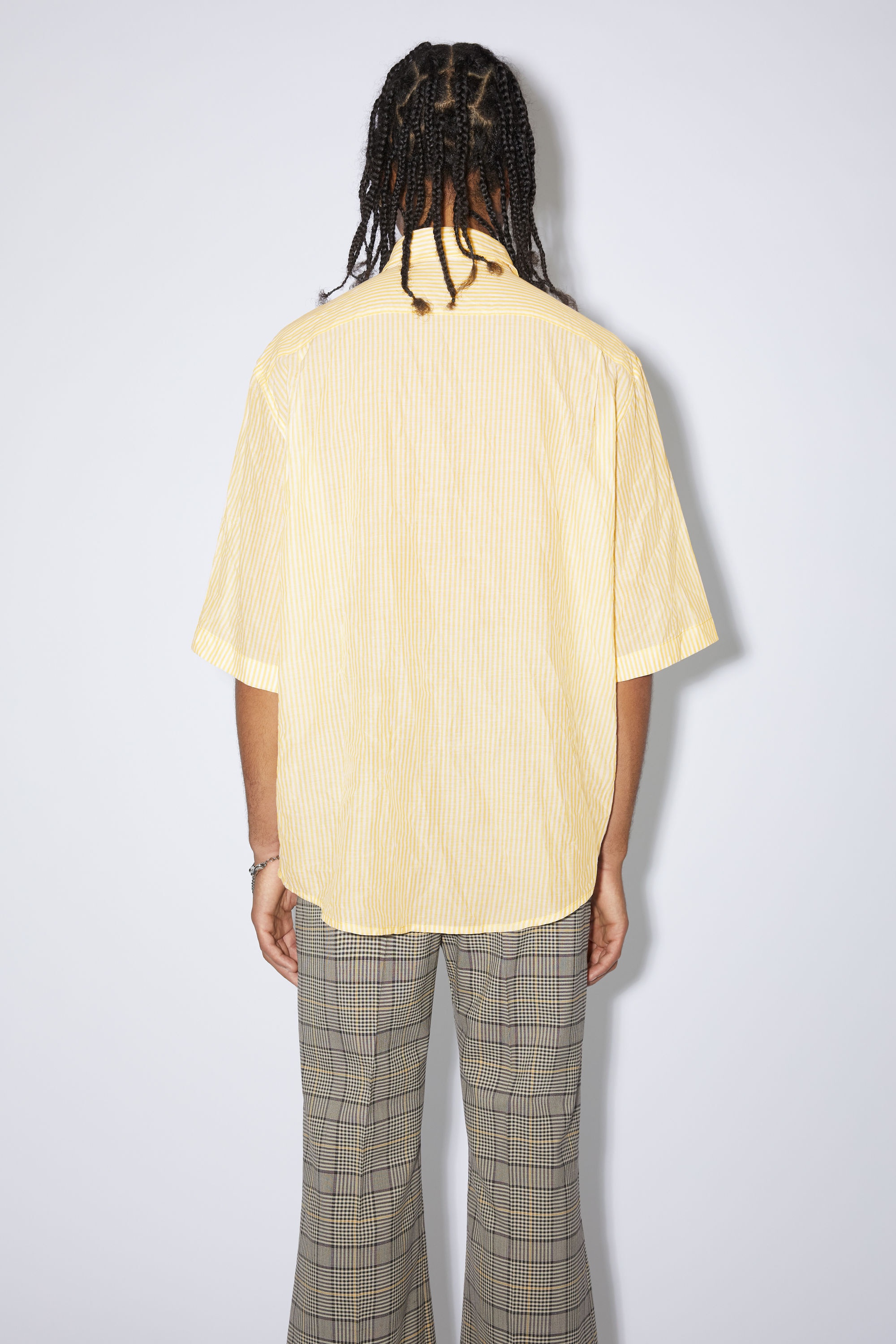Short sleeve button-up shirt - Yellow/white - 3