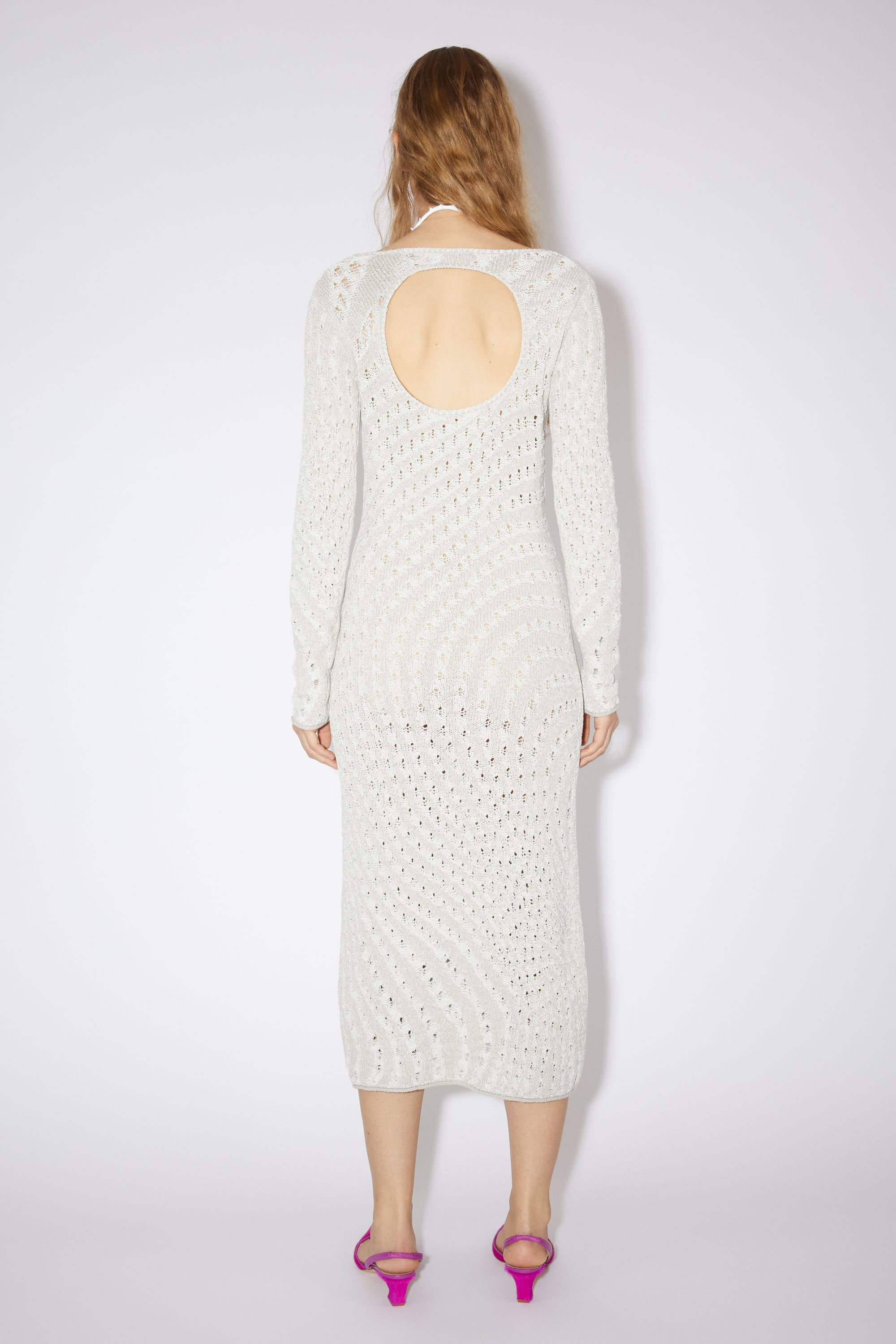 Jacquard-knit dress - Pale grey - 3
