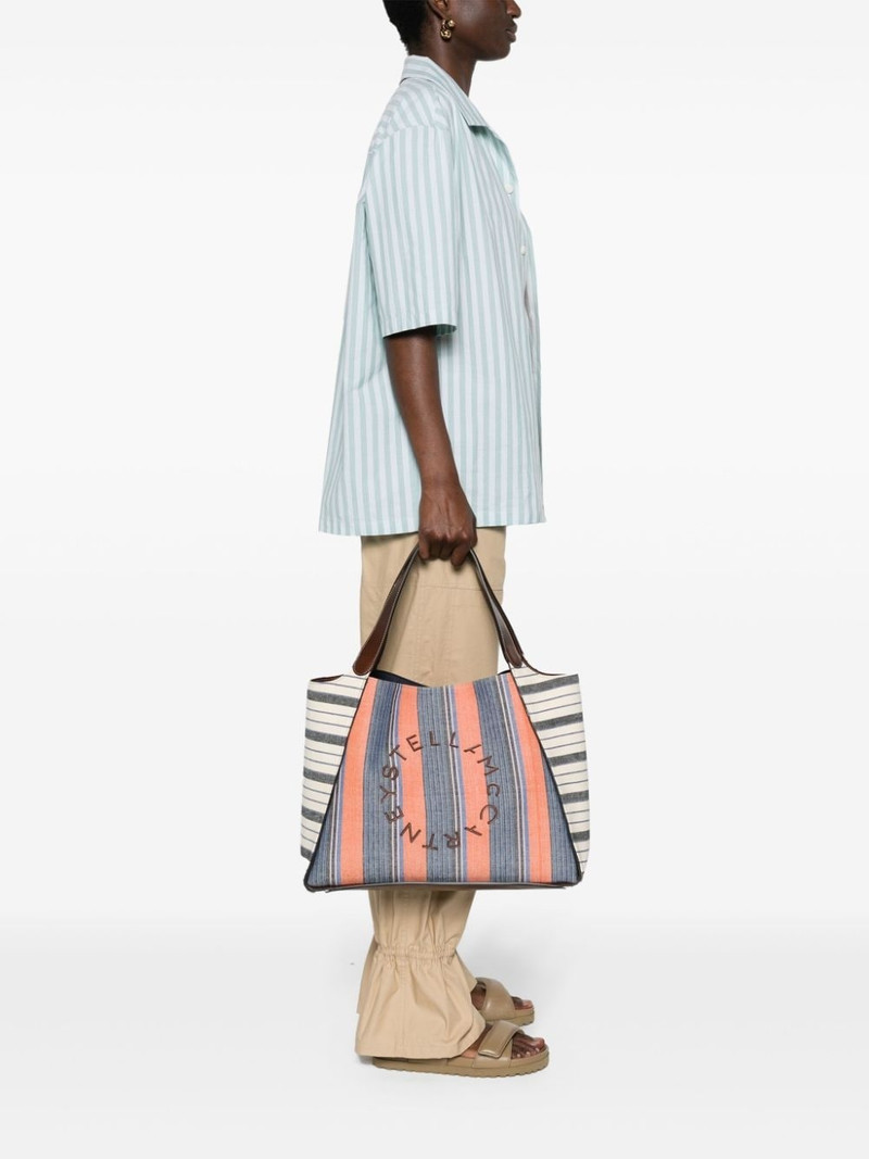 Stella McCartney striped cotton tote bag outlook