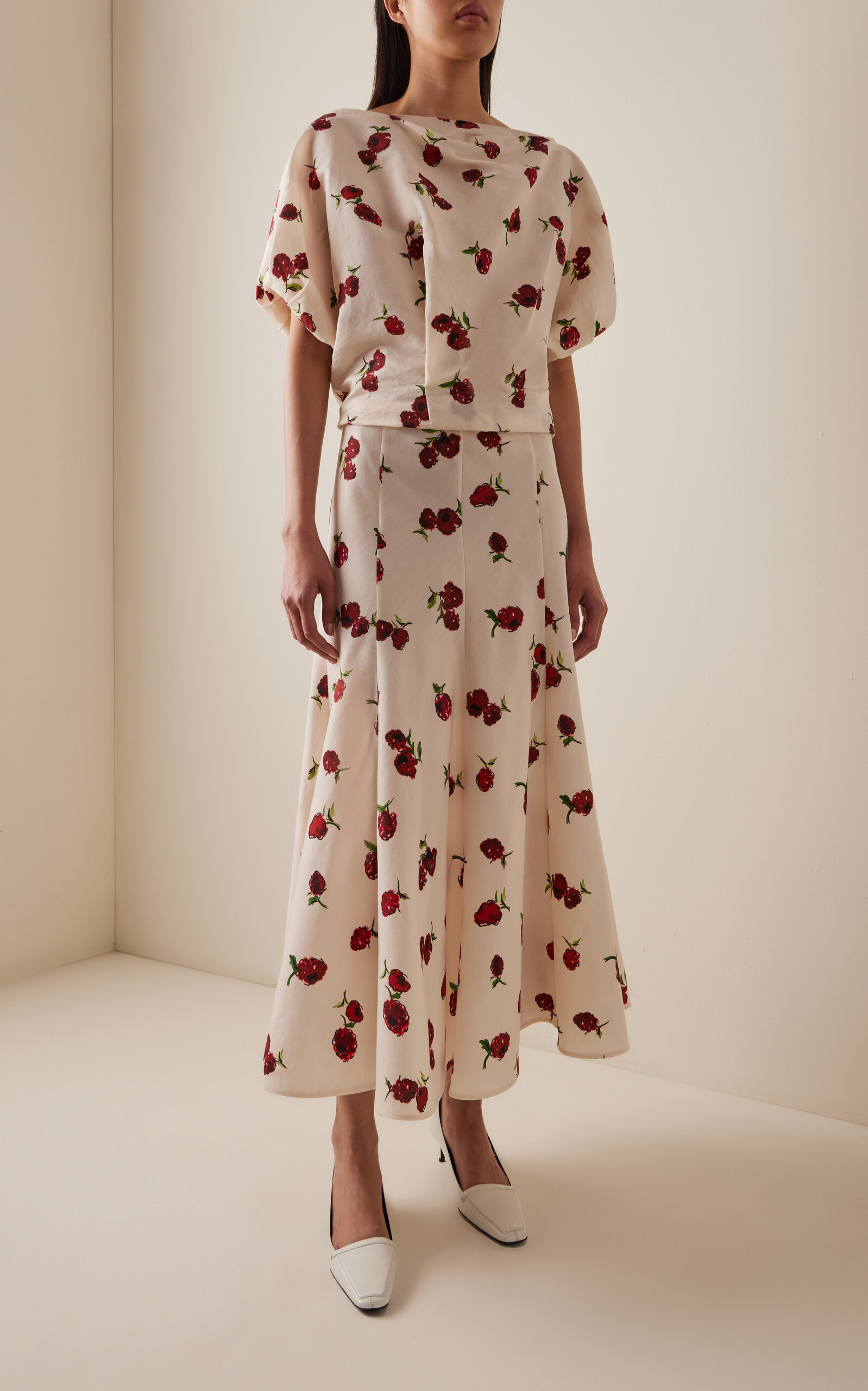 Niles Printed Cotton-Silk Top print - 3