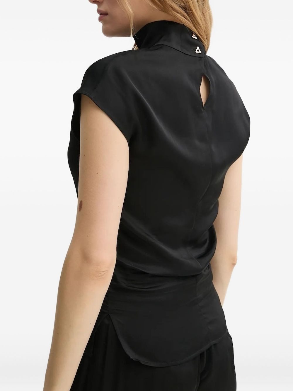 turtleneck short-sleeves blouse - 2