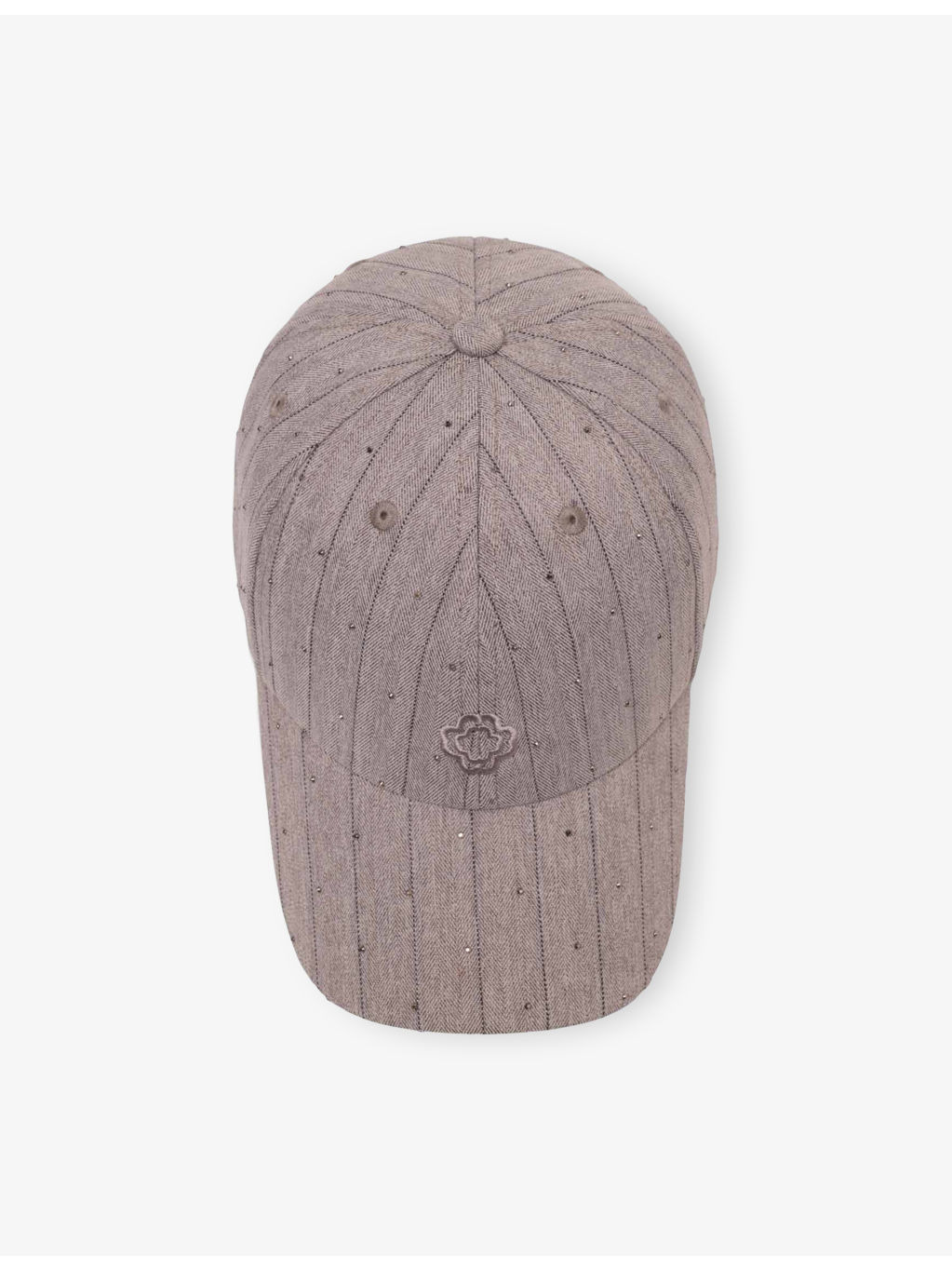 Rhinestone-Embellished Logo Knitted Baseball Cap - 4
