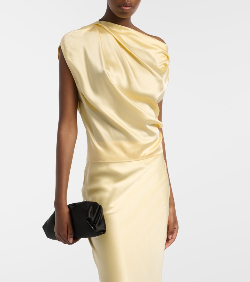 THE SEI Draped silk satin top outlook