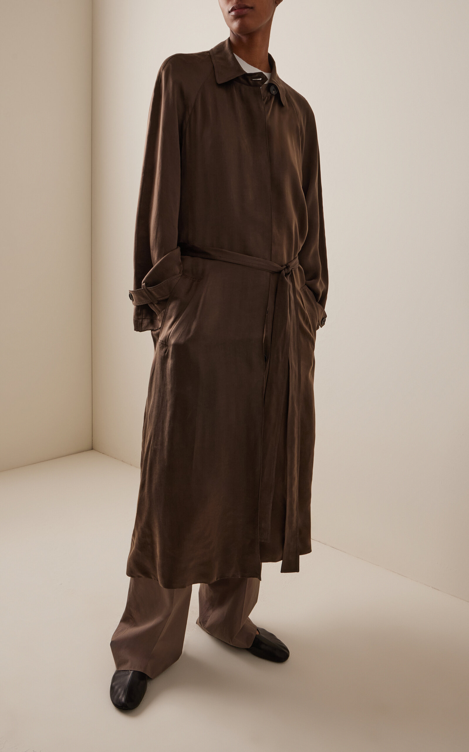 Ryo Cupro Trench Coat brown - 2