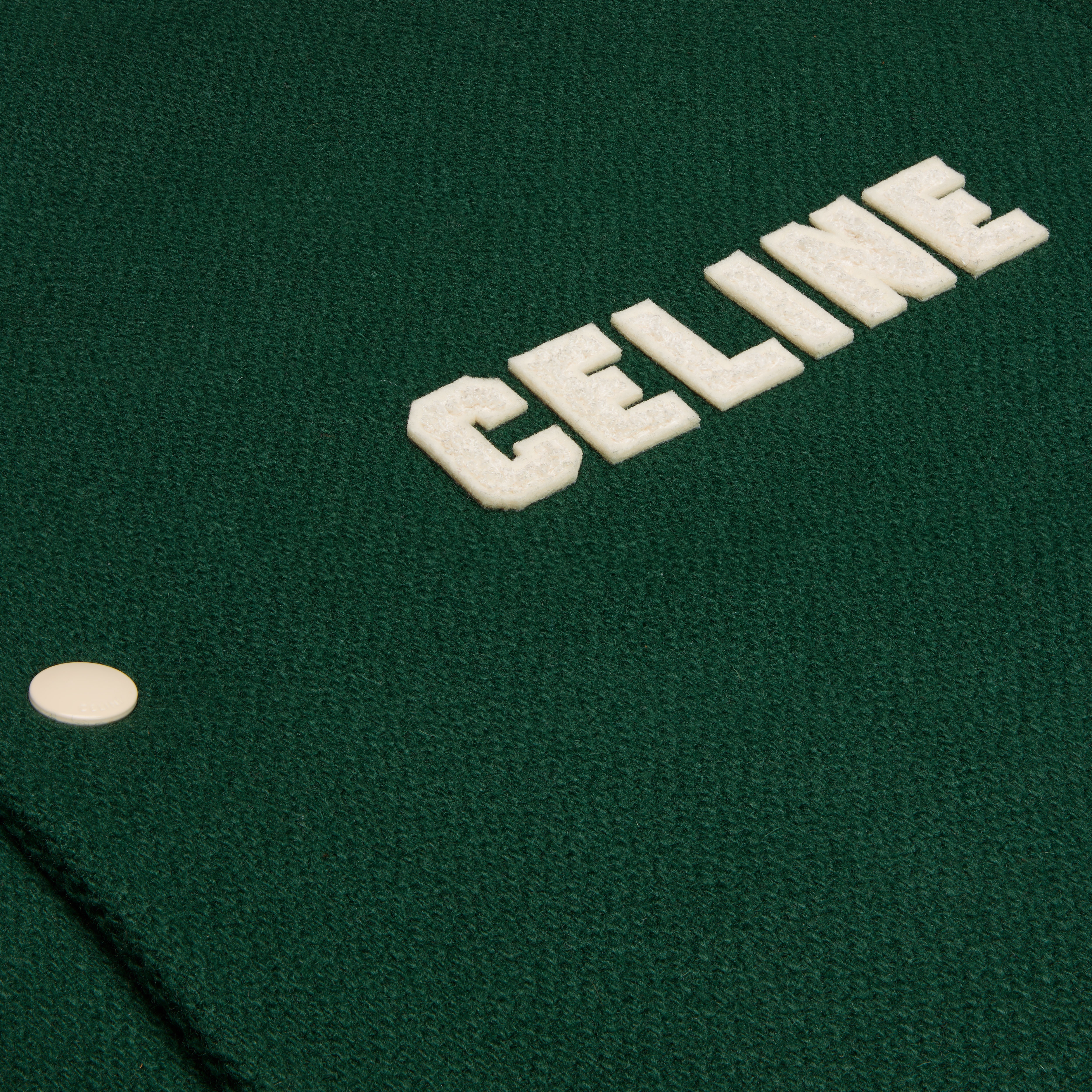 celine loose teddy jacket in textured wool - 5