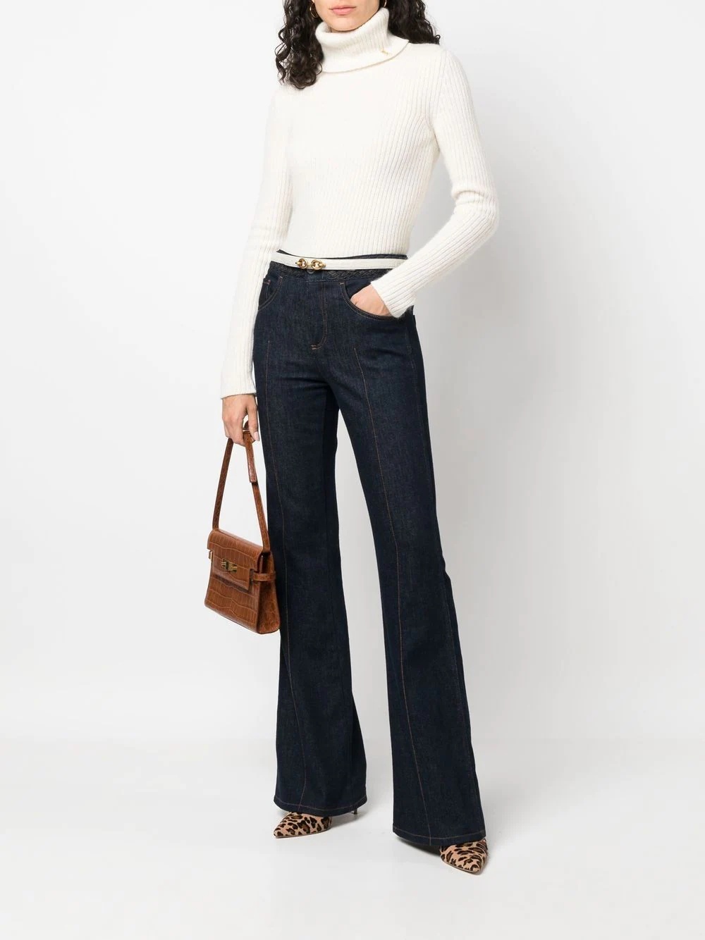 ribbed-knit roll-neck jumper - 2