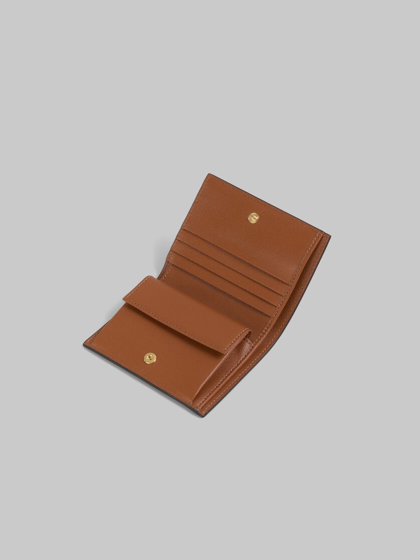DUSTY PINK, PINK AND BROWN SAFFIANO LEATHER BI-FOLD WALLET - 4