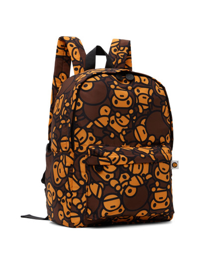 A BATHING APE® Orange & Brown Baby Milo Backpack outlook