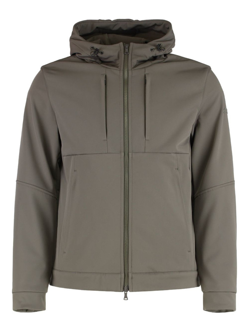 adjustable hood techno fabric jacket 1