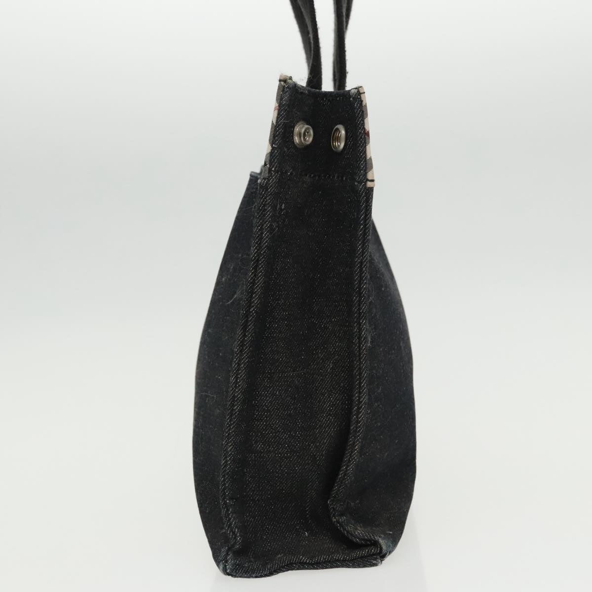 Burberry Blue Label Tote Bag Canvas Silver Black - 3