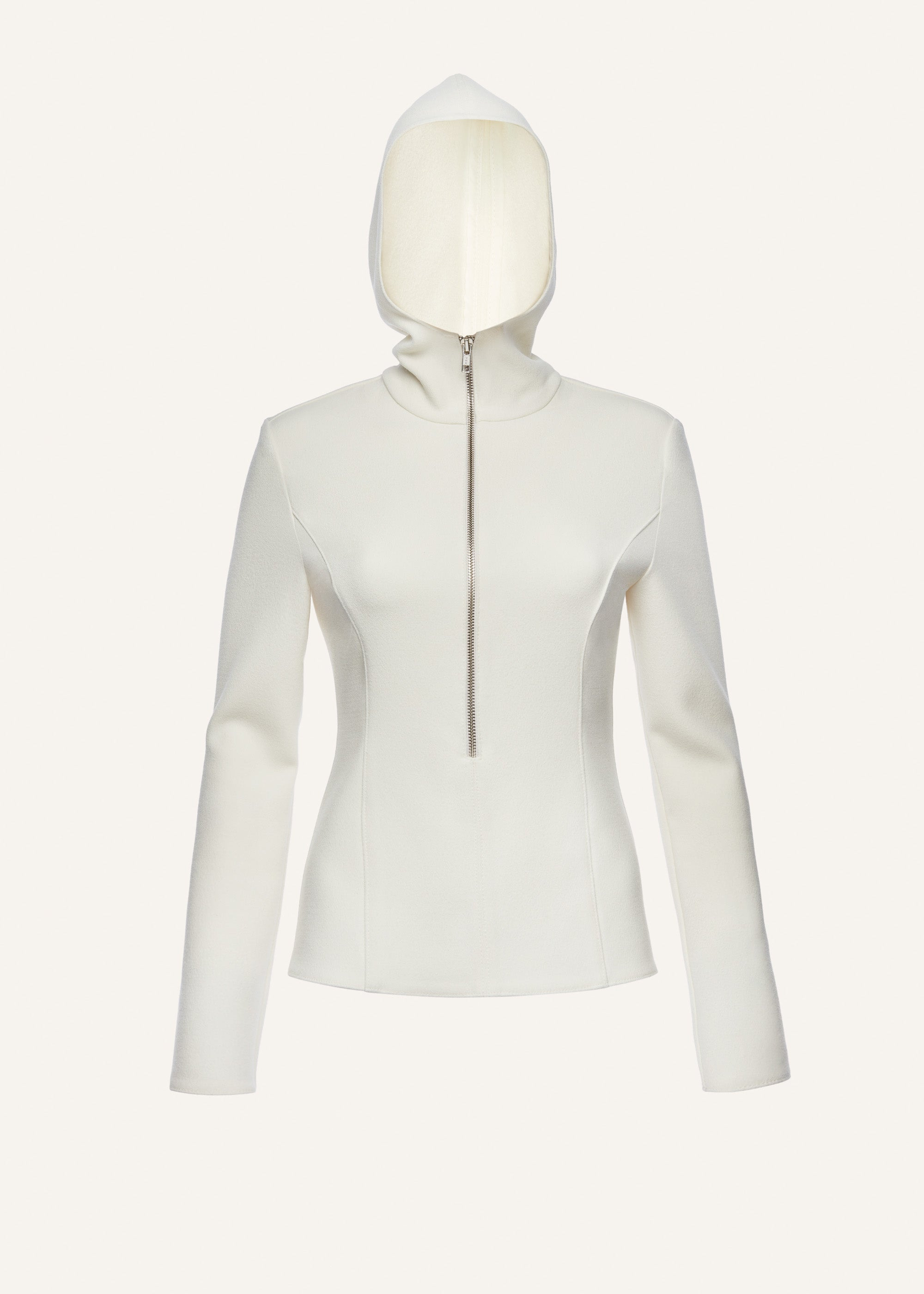 Half zip hoodie in cream - 1