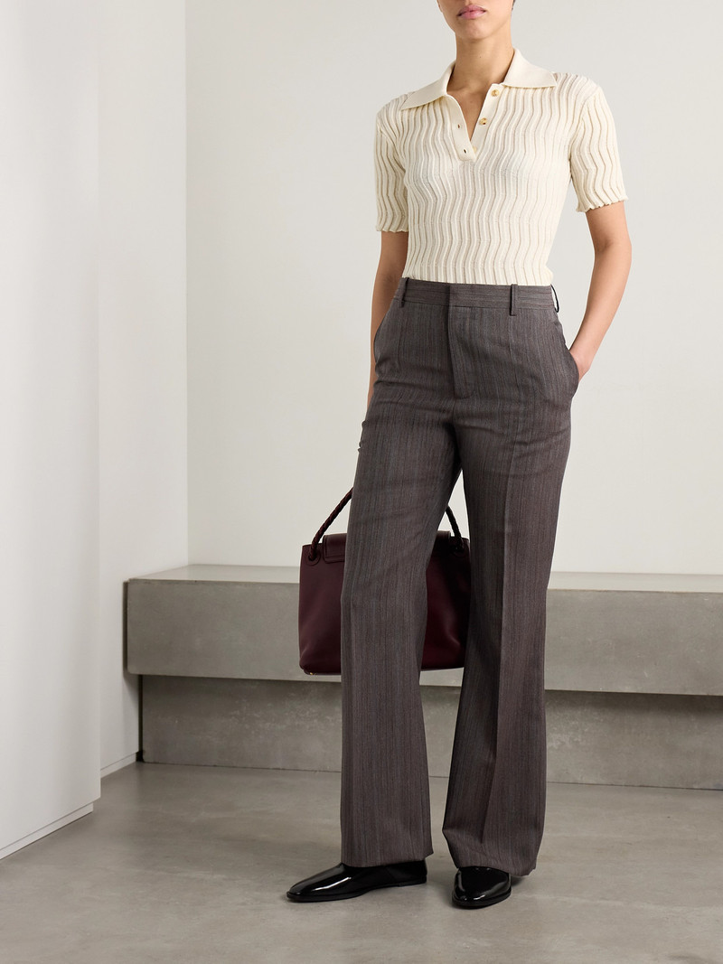 Bottega Veneta 고급 양모 flared 바지 outlook