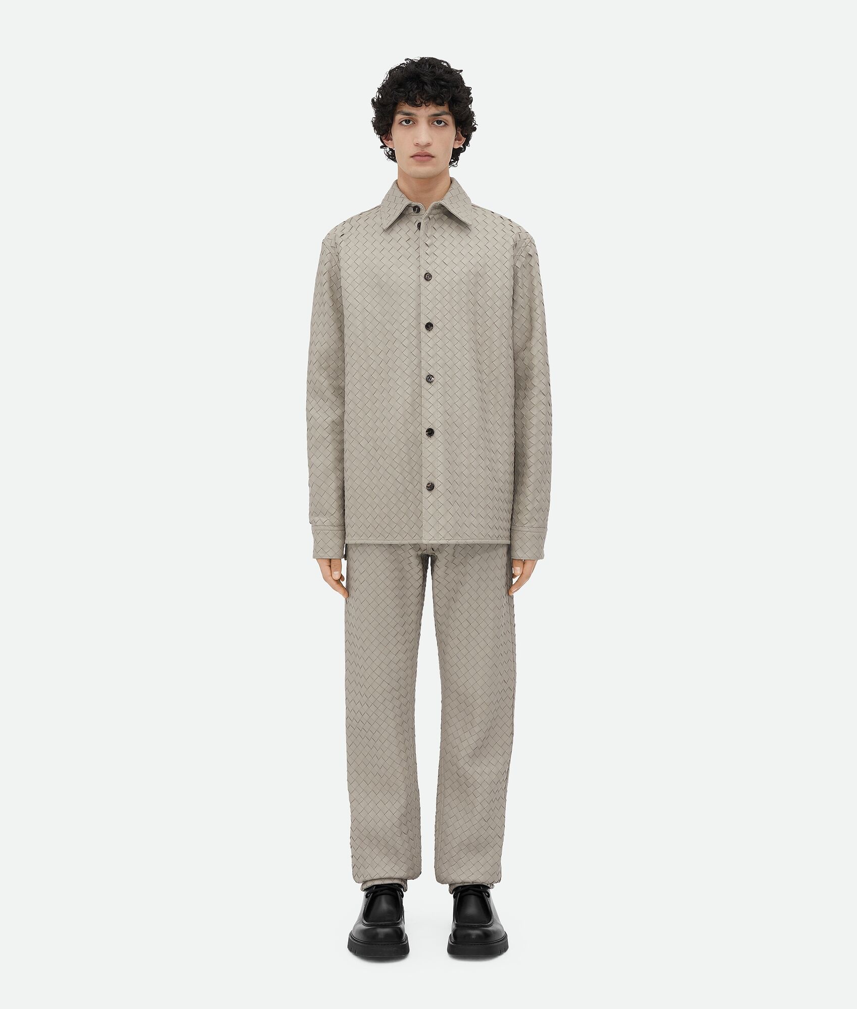 Intrecciato Relaxed Leather Shirt - 1
