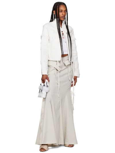 OTTOLINGER Off-White Mermaid Suit Pinstripe Maxi Skirt outlook