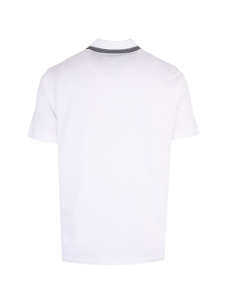 Brioni striped-trim piqué polo shirt outlook