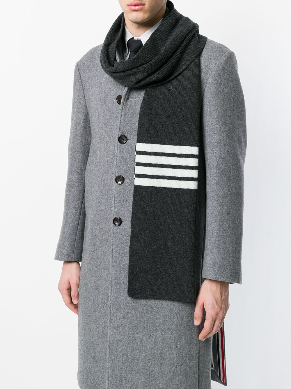 4-Bar stripe cashmere scarf - 2