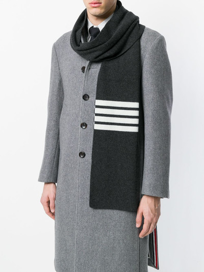 Thom Browne Full Needle Rib Scarf With White 4-Bar Stripe In Cashmere outlook