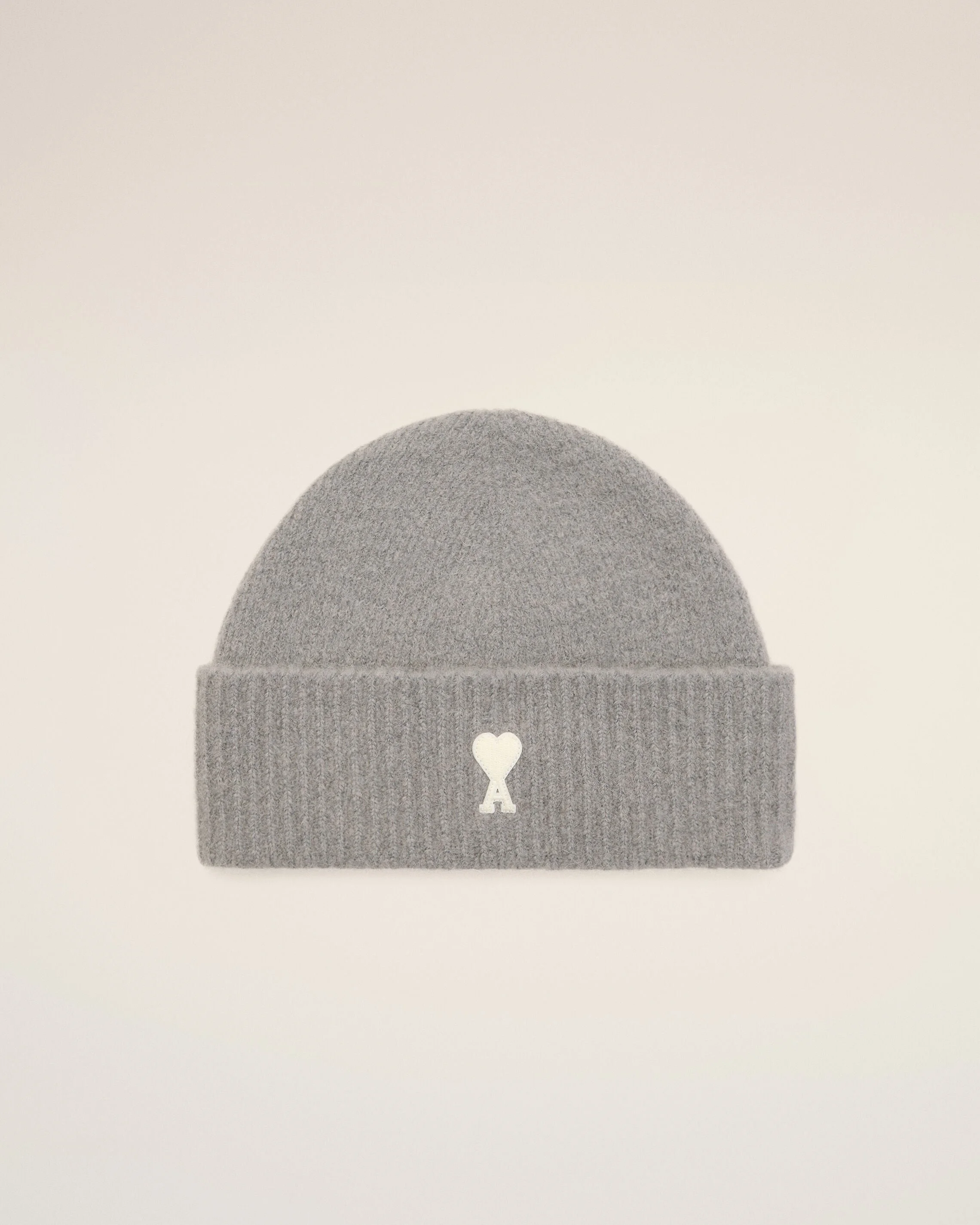 GREY ALPACA BEANIE WITH AMI DE COEUR - 1