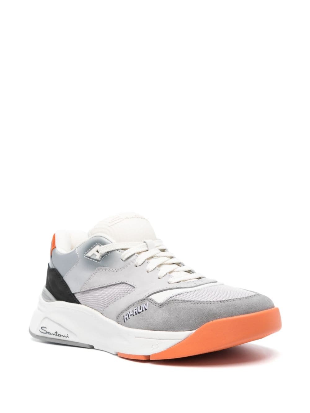 logo-embroidered panelled sneakers - 2